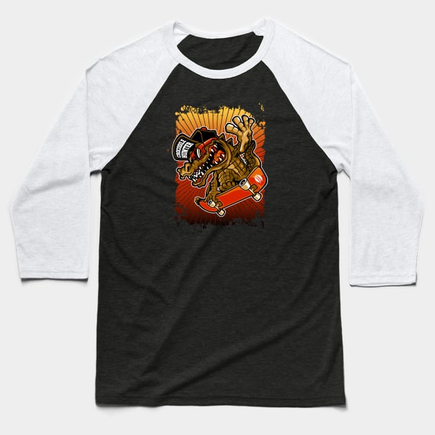 Crocodile hunter Baseball T-Shirt by yogaswara
